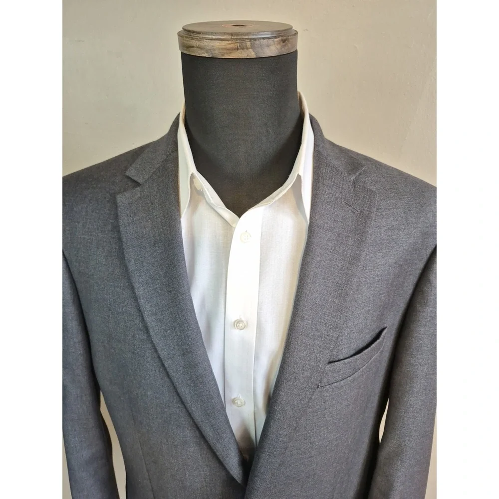 Jos A Bank Mens Tailored Fit Wool Sports Coat 42L Gray 2 Button Blazer